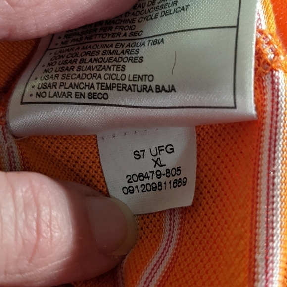 Nike Men's XL Golf Polo Short Sleeve Orange/White - Picture 10 of 11